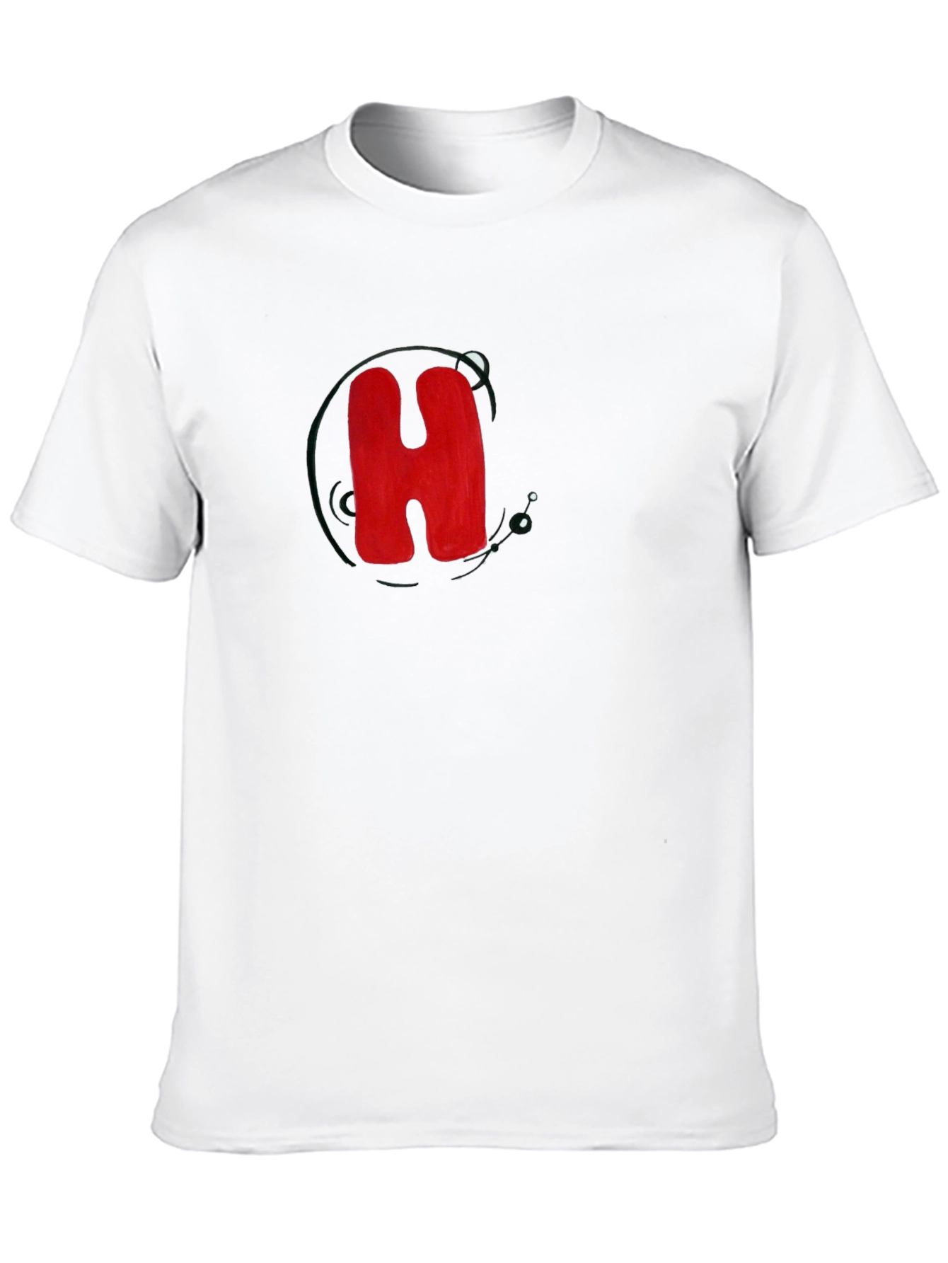 Black T-Shirt with Bold Red H Design