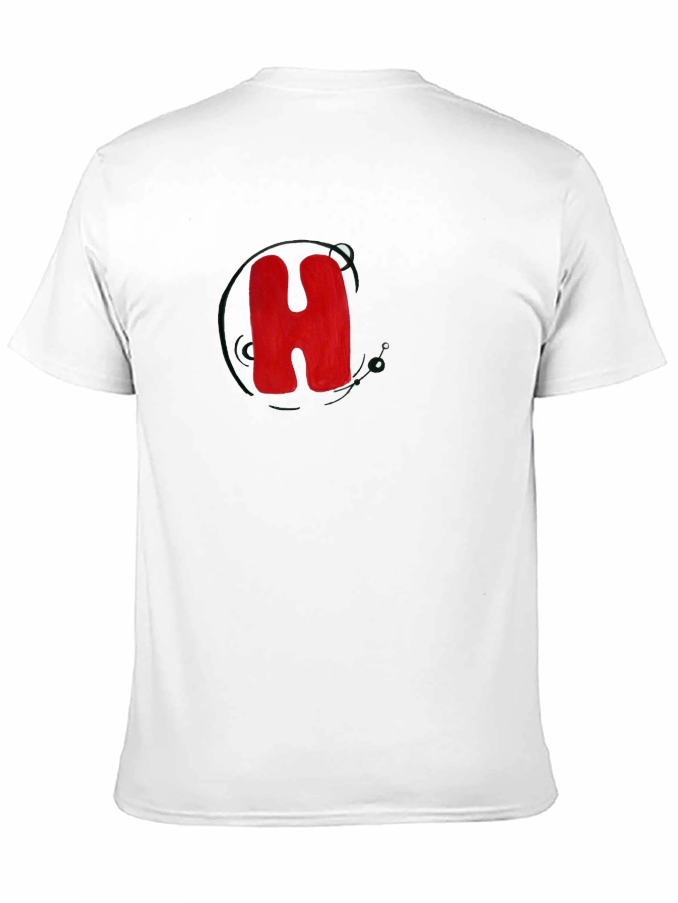 Black T-Shirt with Bold Red H Design