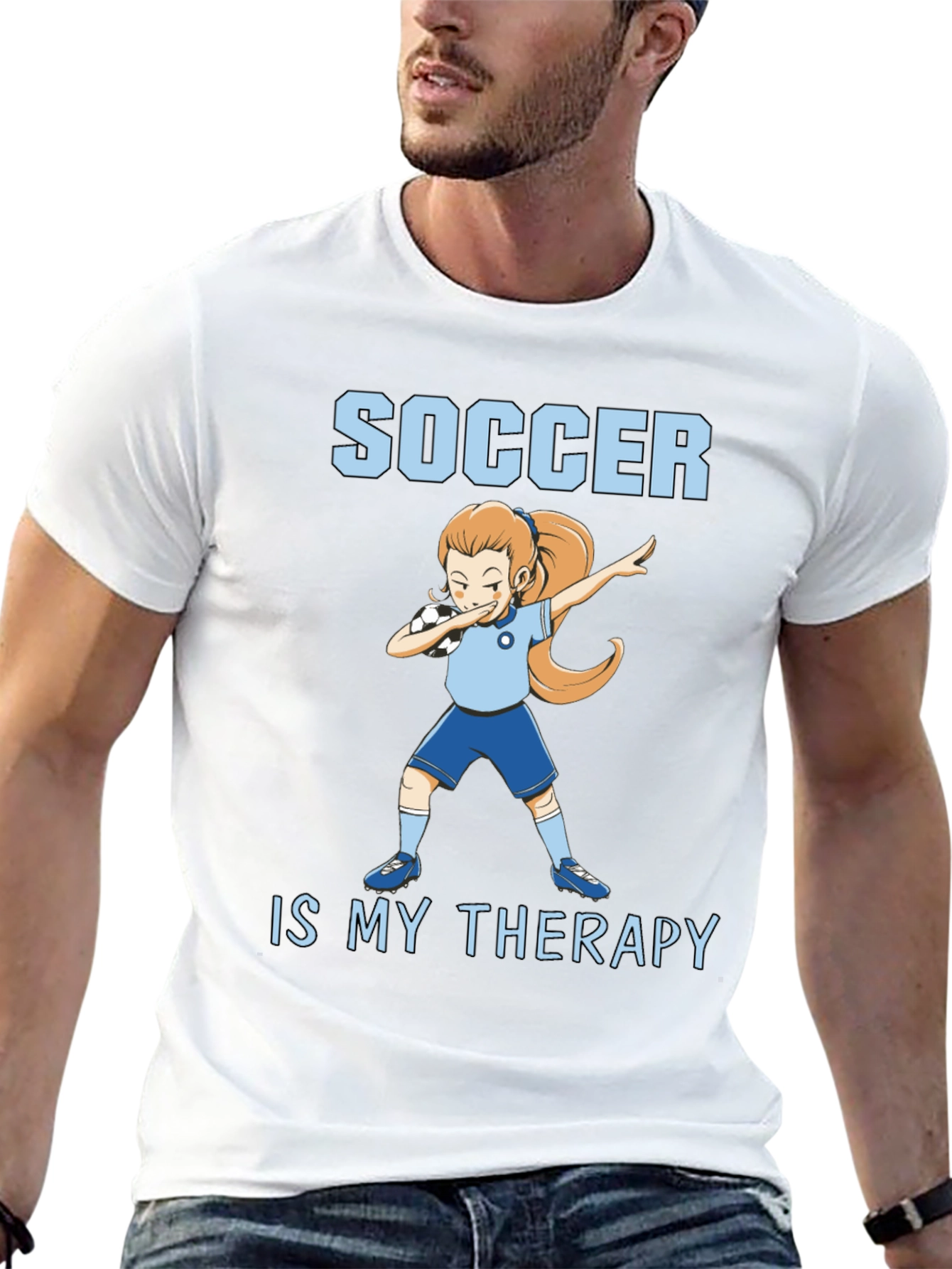 Soccer Is My Therapy T-Shirt - Black Graphic Tee
