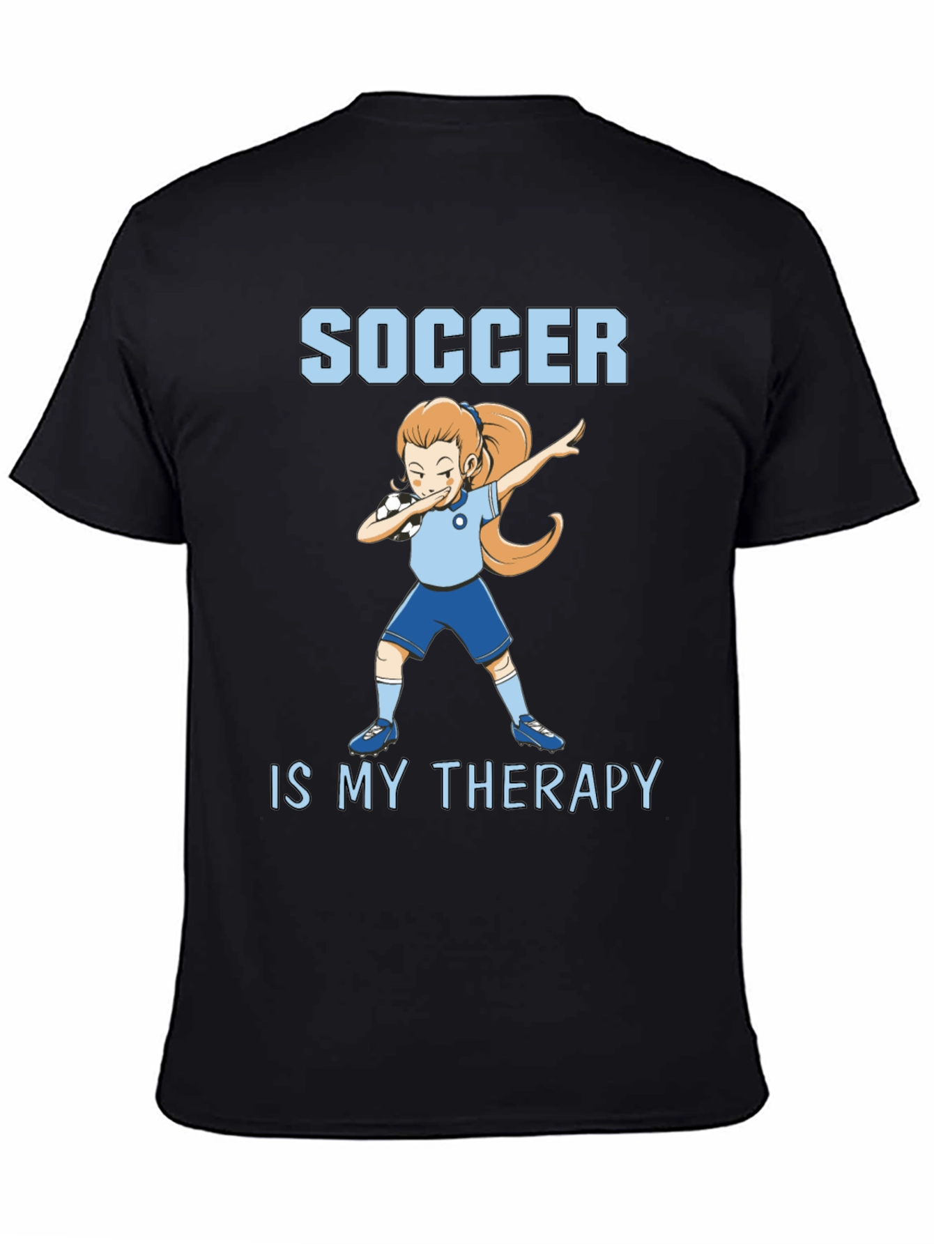 Soccer Is My Therapy T-Shirt - Black Graphic Tee