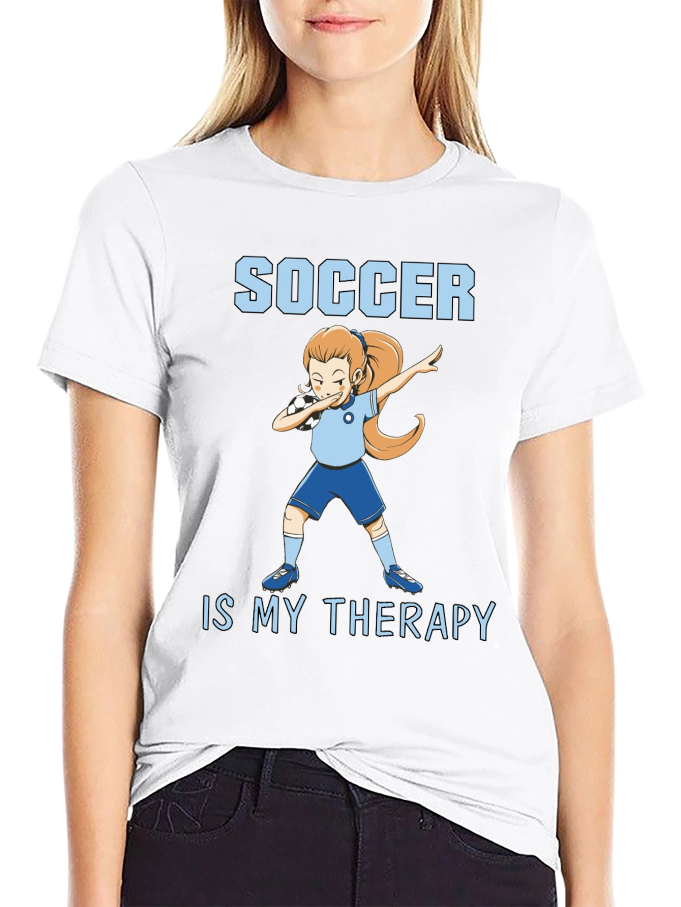 Soccer Is My Therapy T-Shirt - Black Graphic Tee