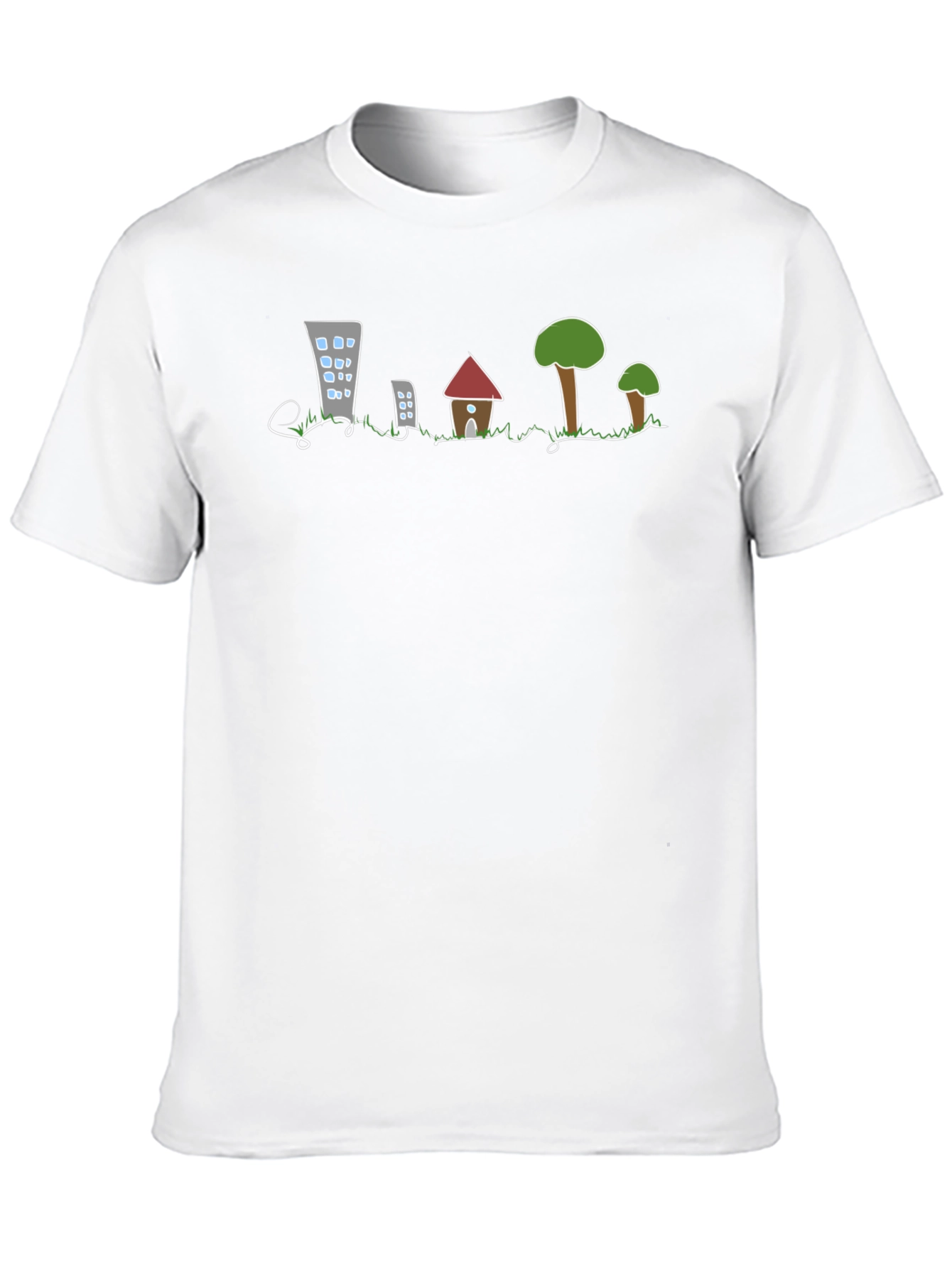 Cityscape Sketch Tee - Urban & Nature Design