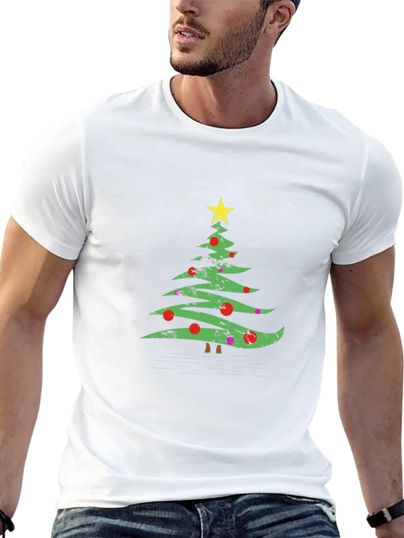 Christmas Tree Graphic Tee - Holiday Festive Style