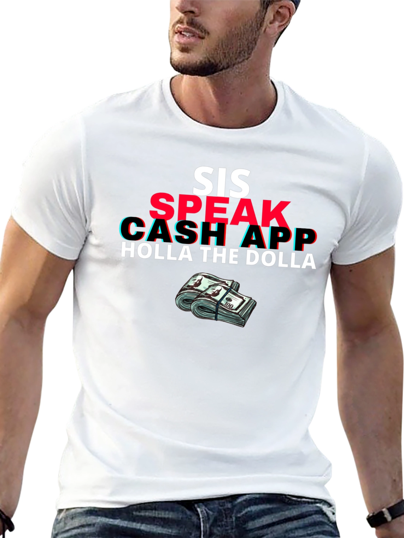 Sis Speak Cash App Holla the Dolla Black T-Shirt