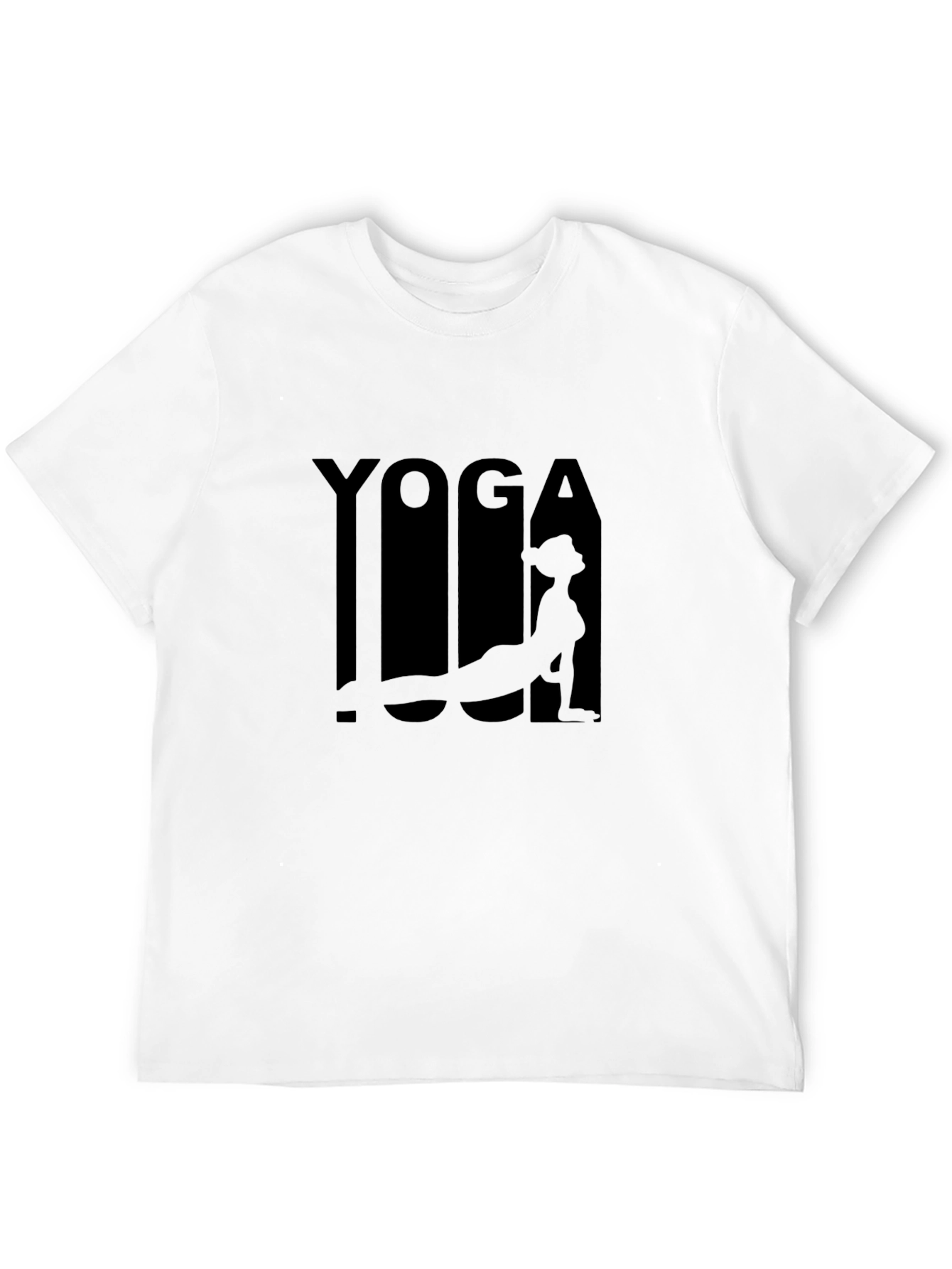 Yoga Pose Graphic Tee - Black Cotton Blend Shirt