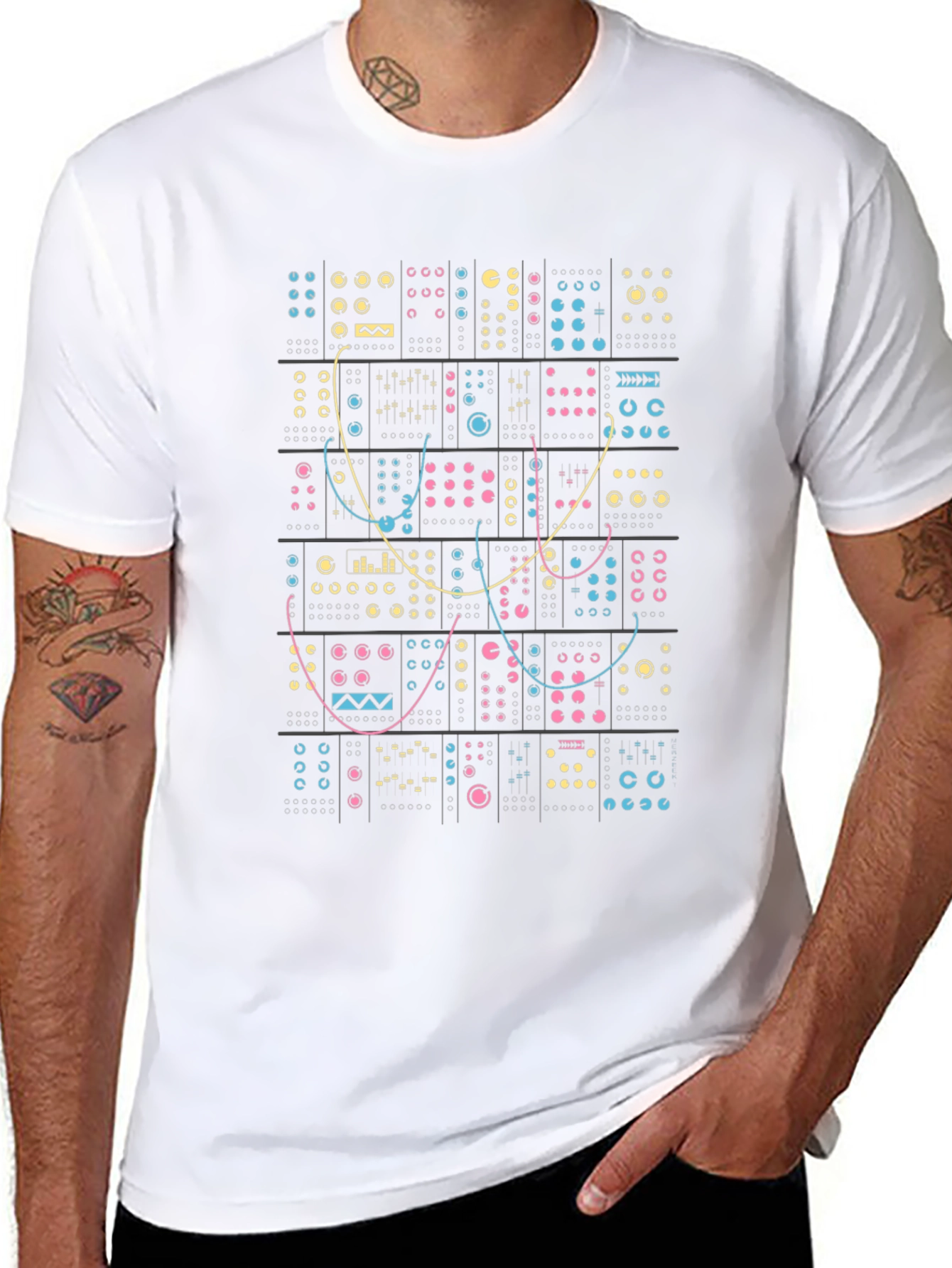 Synthesizer Circuit Board Graphic Tee - Black