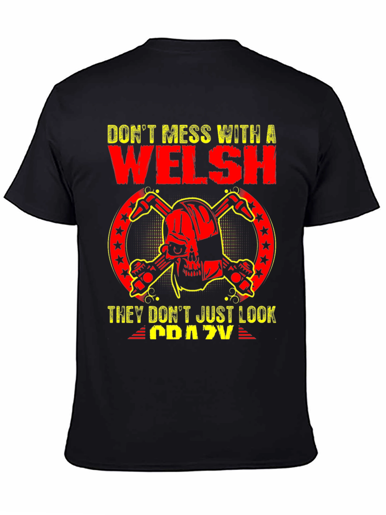 Welsh Crazy Skull Graphic T-Shirt