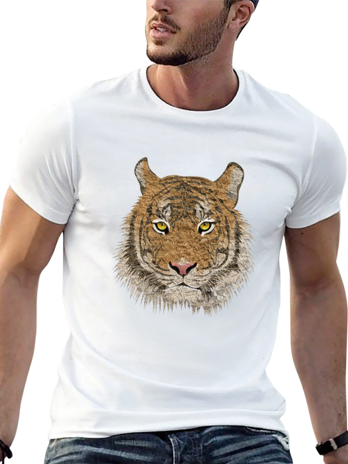 Tiger Graphic Print Black T-Shirt