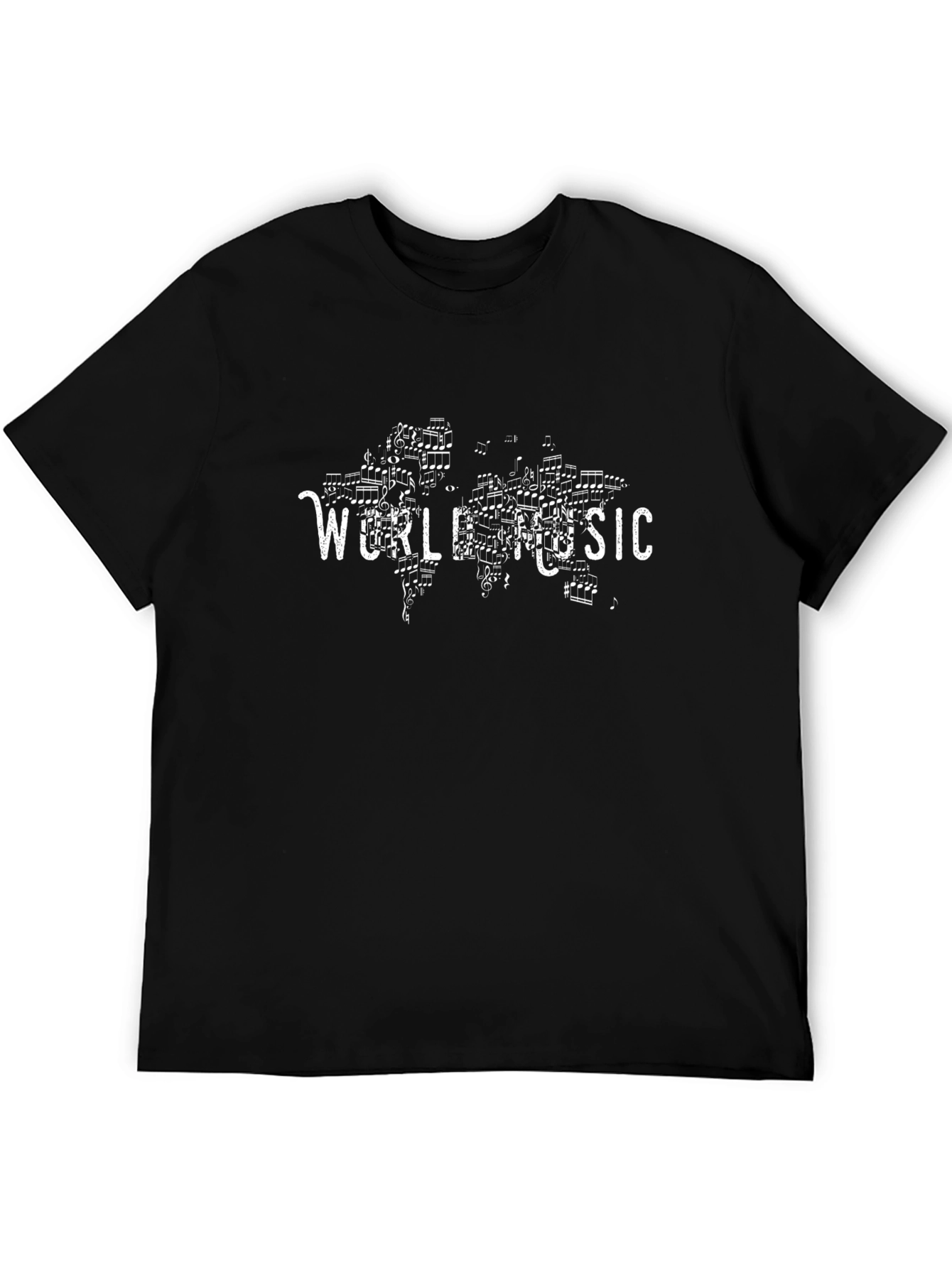 World Music Graphic Print Black T-Shirt
