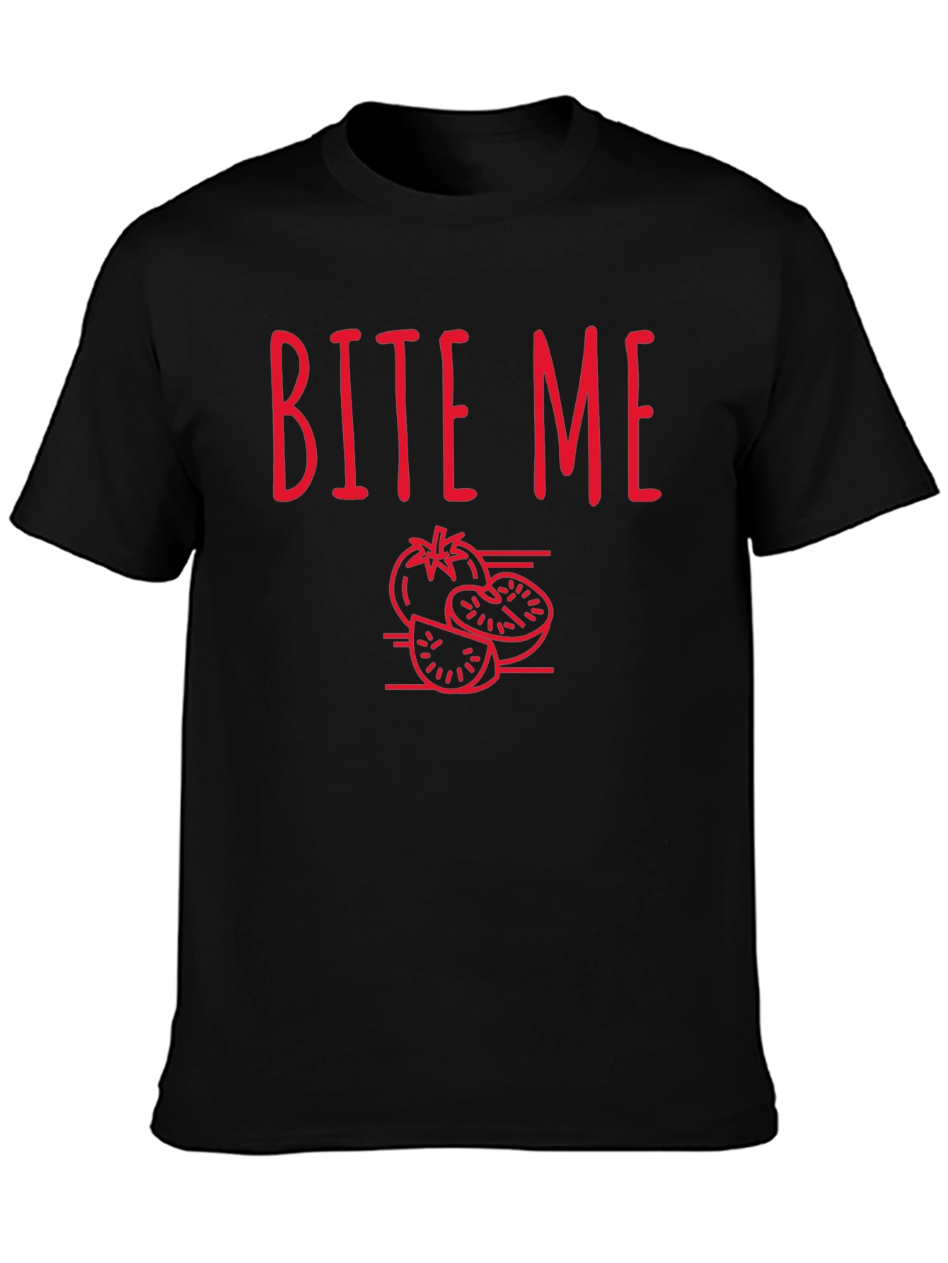 Bite Me Tomato Graphic T-Shirt - Casual Tee