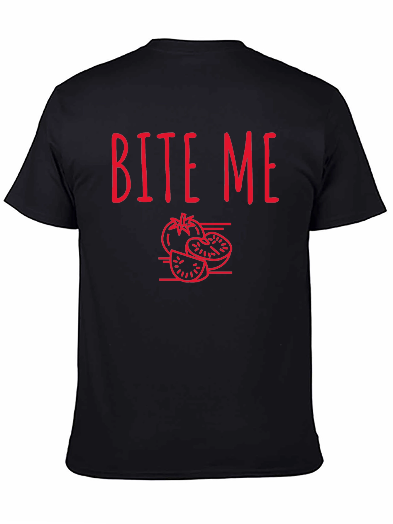 Bite Me Tomato Graphic T-Shirt - Casual Tee
