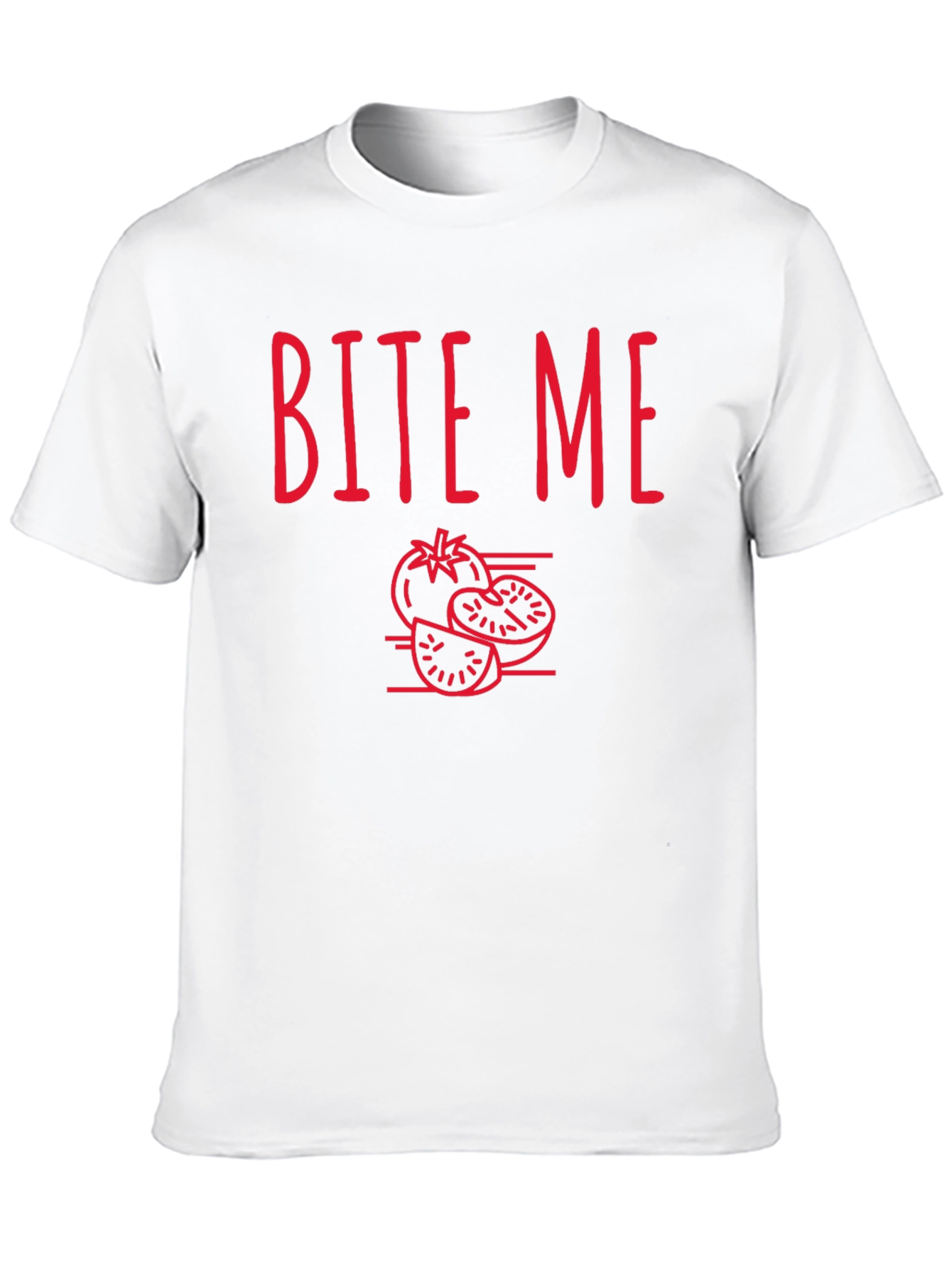 Bite Me Tomato Graphic T-Shirt - Casual Tee