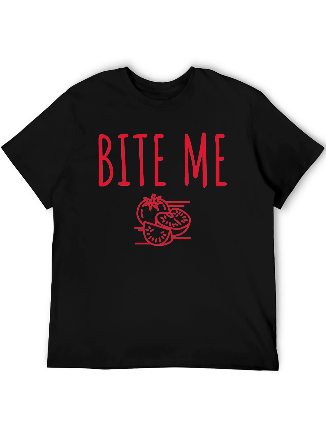 Bite Me Tomato Graphic T-Shirt - Casual Tee