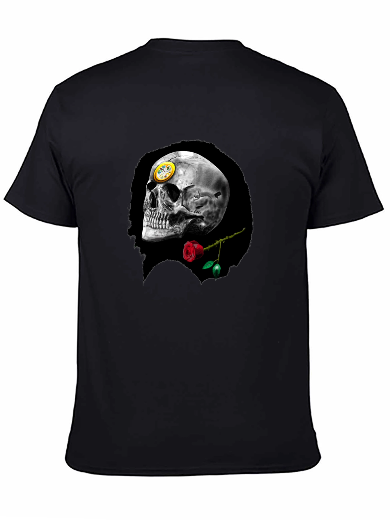 Skull & Rose Graphic Tee - Black