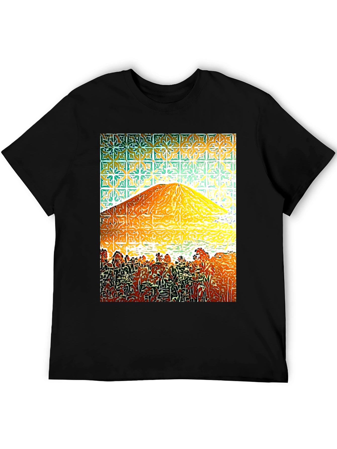 Abstract Mountain Graphic Tee - Mens Black T-Shirt