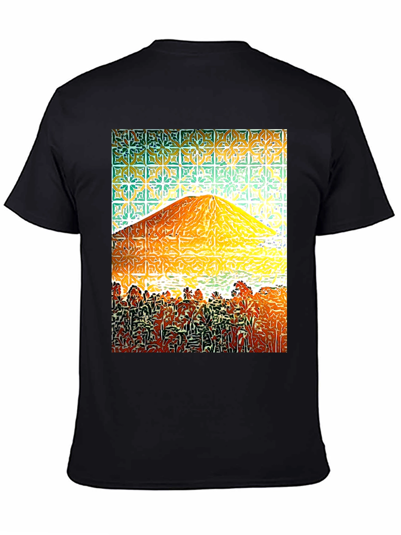 Abstract Mountain Graphic Tee - Mens Black T-Shirt