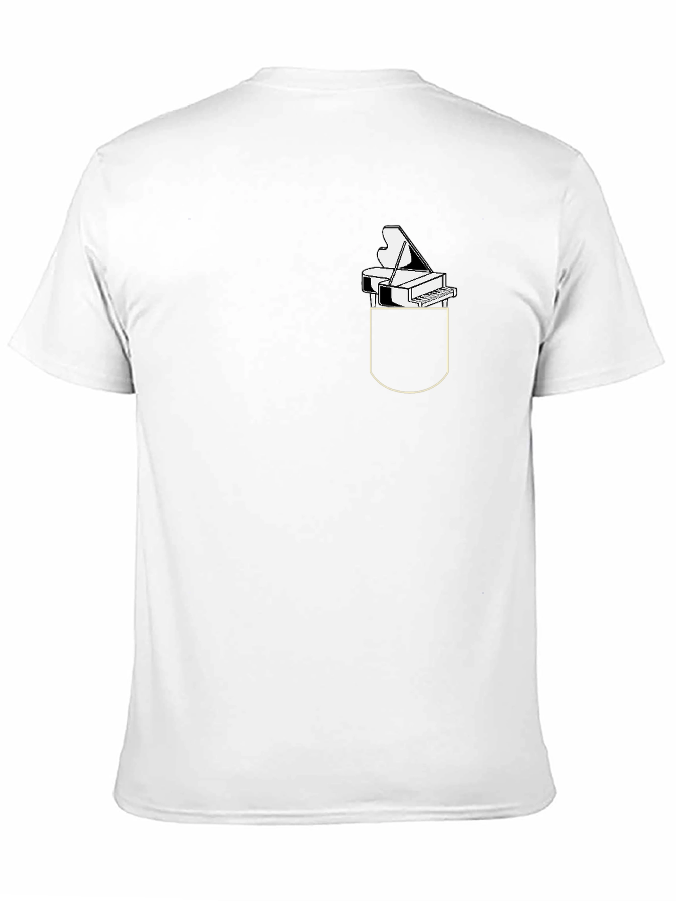 Piano Pocket Graphic Tee - Musician Novelty T-Shirt