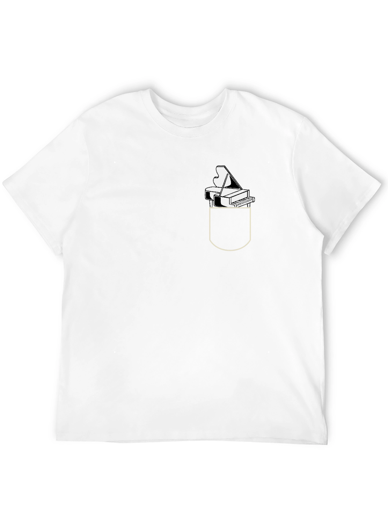 Piano Pocket Graphic Tee - Musician Novelty T-Shirt