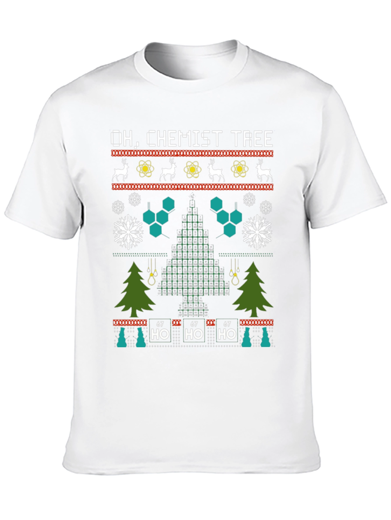 Oh Chemist Tree Ugly Christmas T-Shirt
