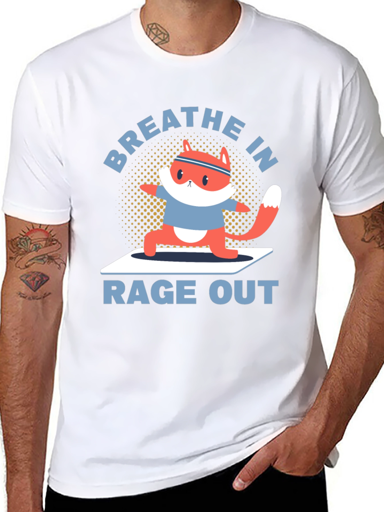 Yoga Fox Graphic Tee - Breathe In Rage Out!