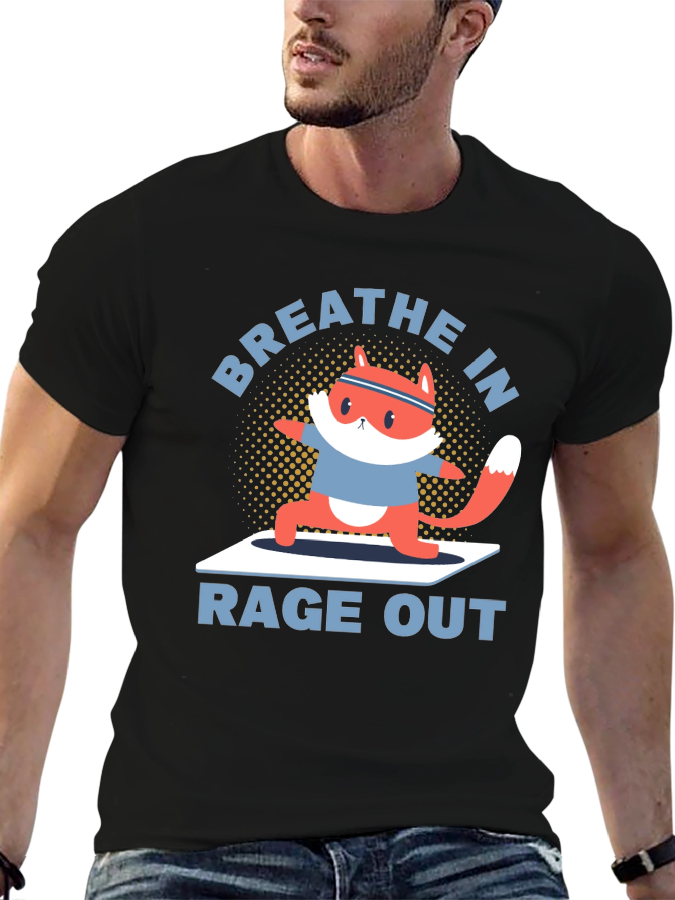 Yoga Fox Graphic Tee - Breathe In Rage Out!