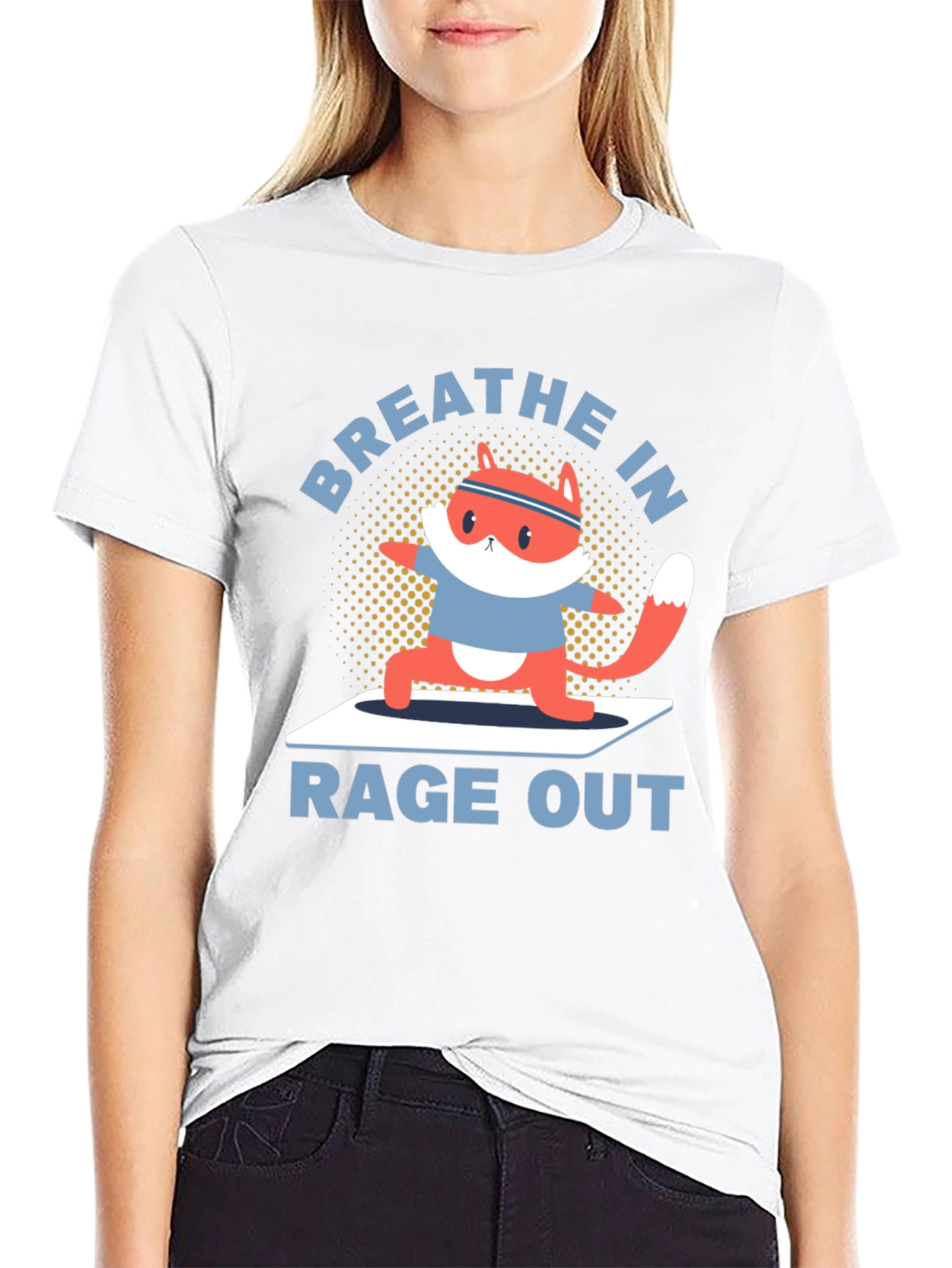 Yoga Fox Graphic Tee - Breathe In Rage Out!