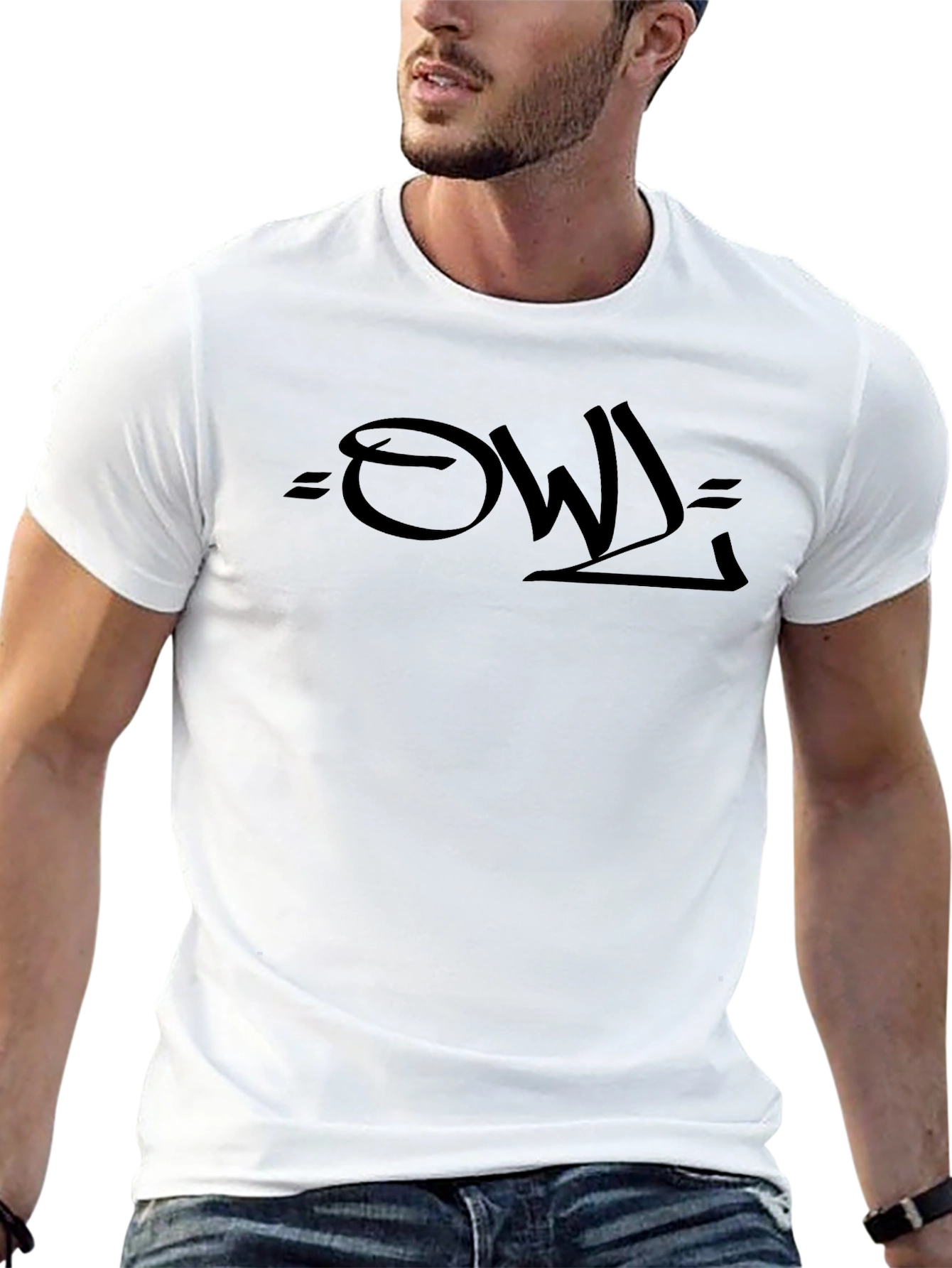 Black OWL Graphic Tee - Mens Short Sleeve