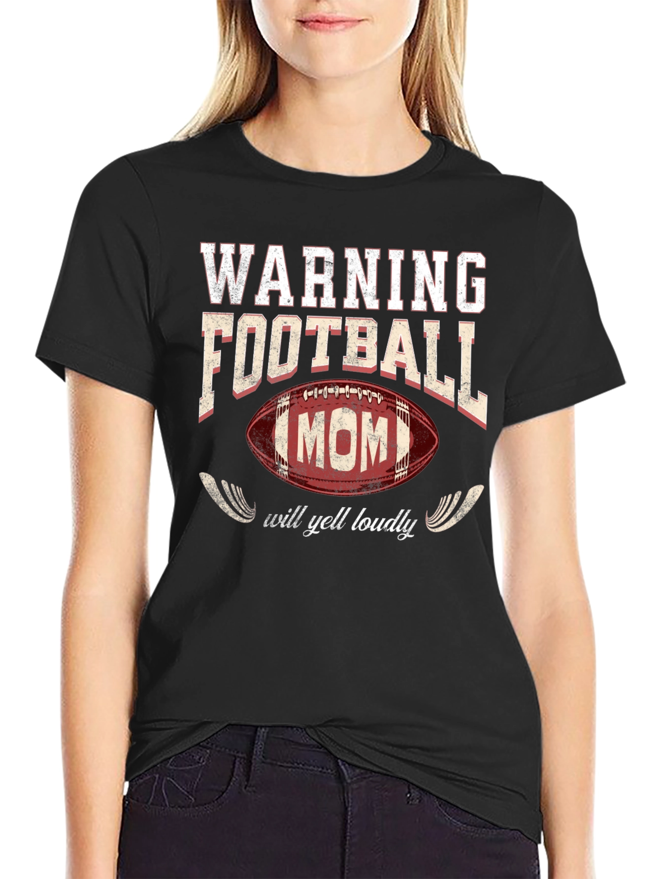 Warning Football Mom Graphic Tee