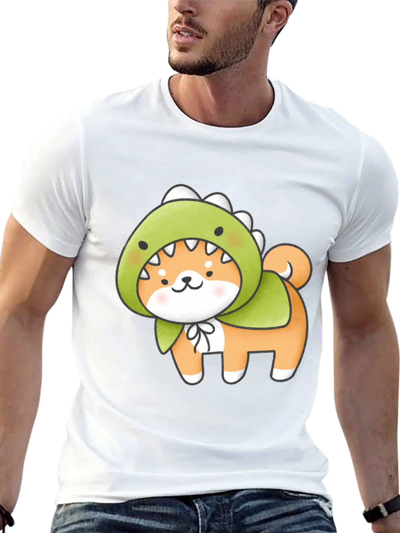 Dino Dog T-Shirt - Kawaii Shiba Inu