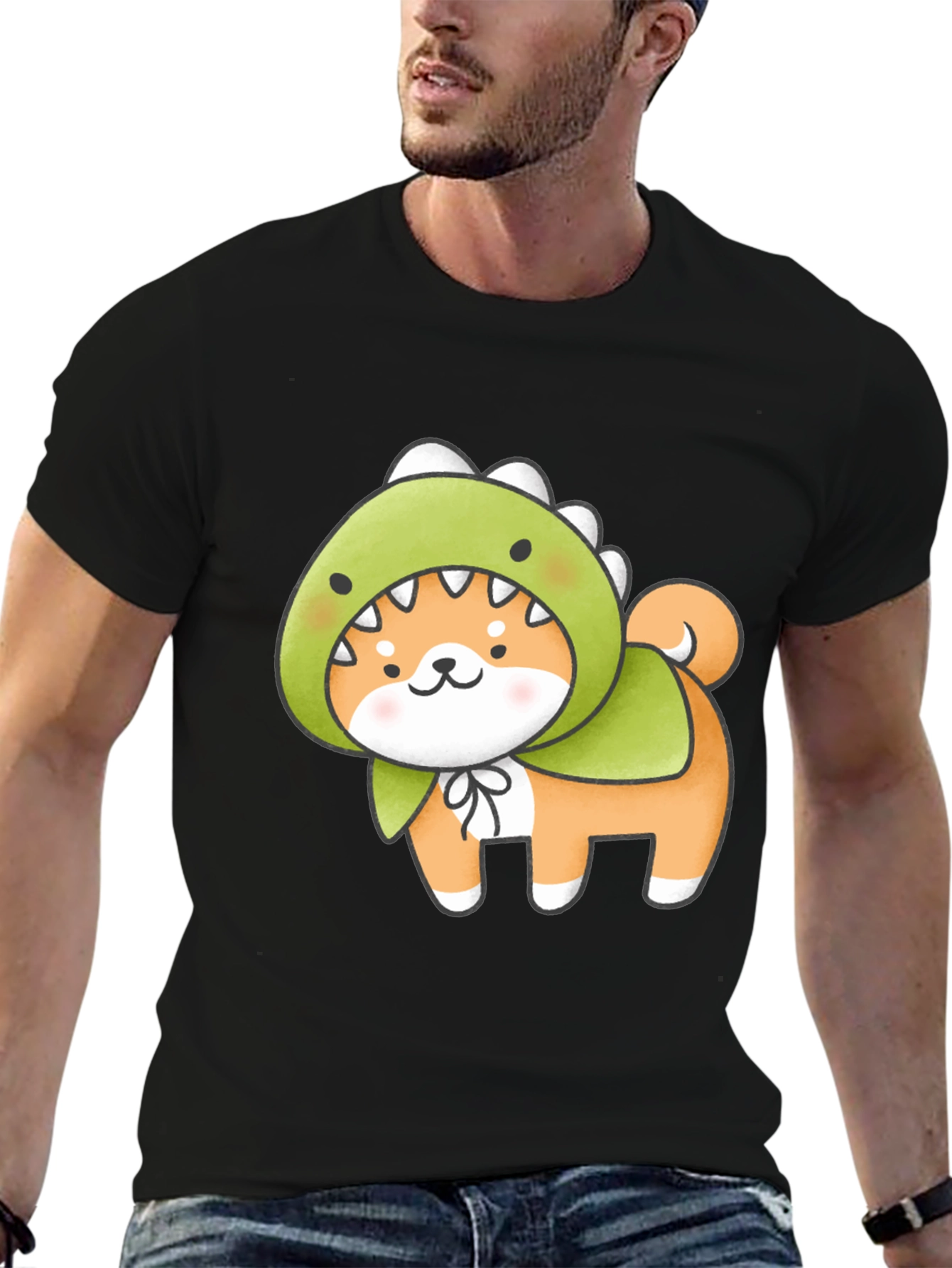 Dino Dog T-Shirt - Kawaii Shiba Inu
