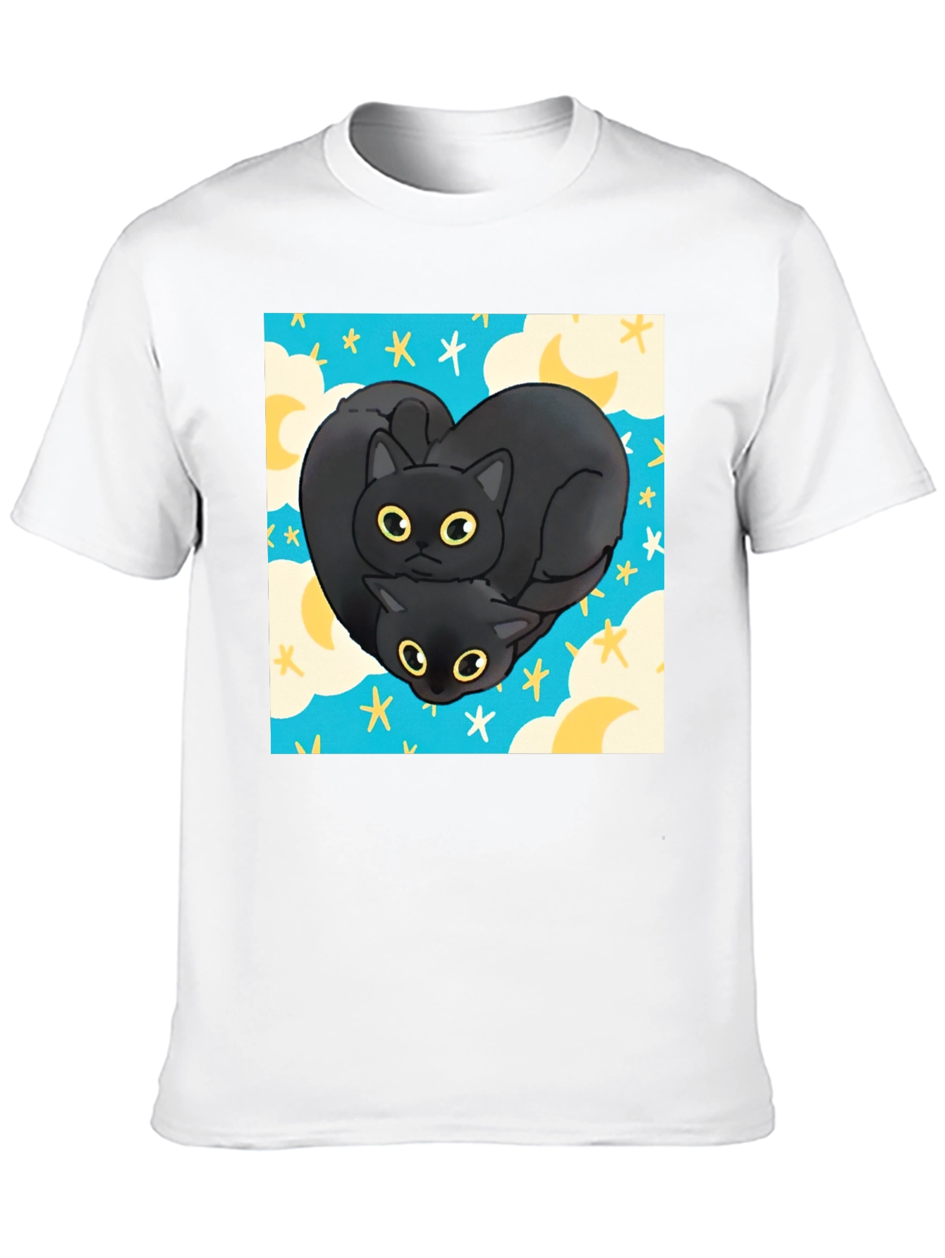 Black Cat Heart Graphic T-Shirt