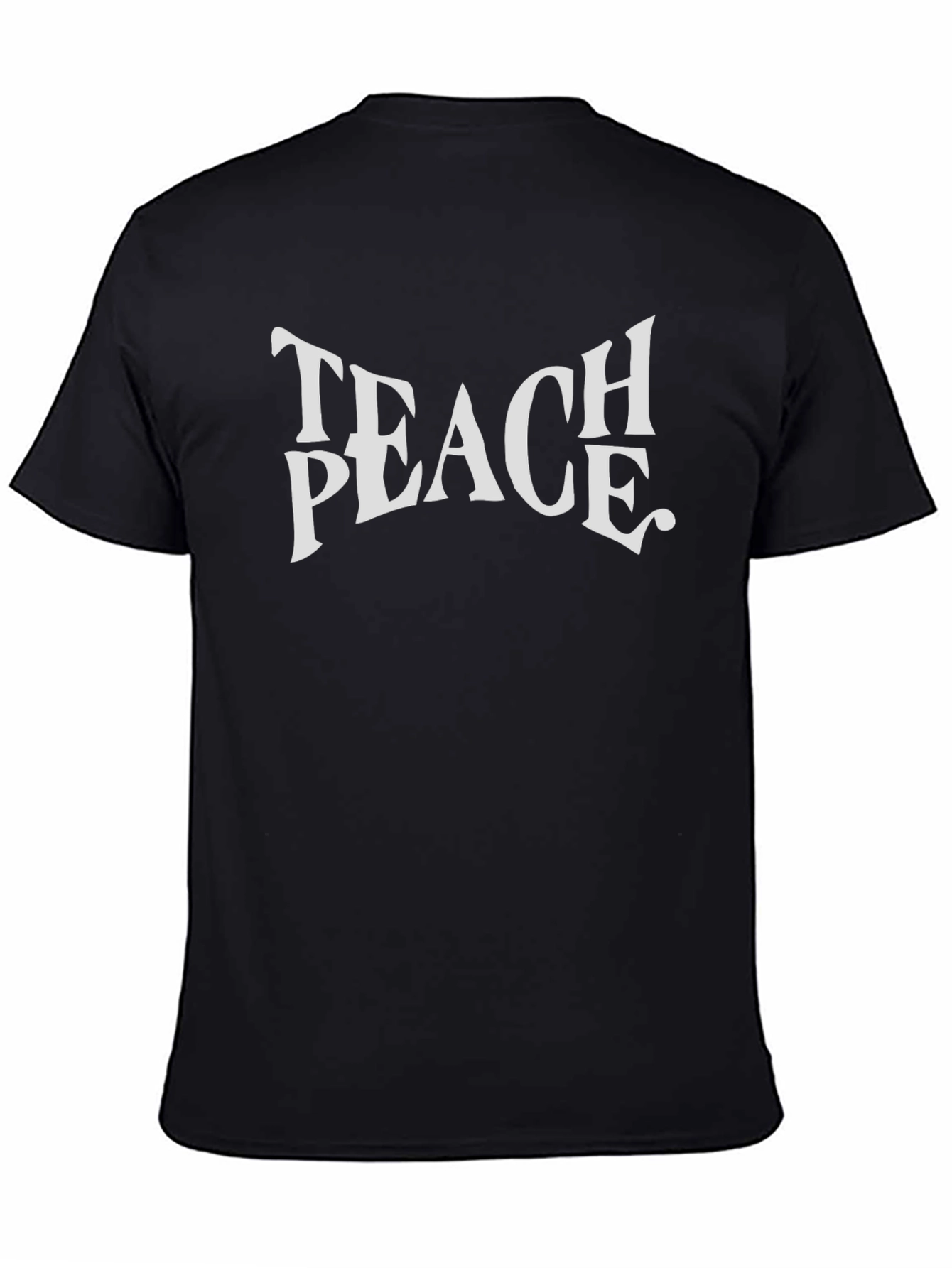 Teach Peace Graphic Tee - Black Crewneck T-Shirt