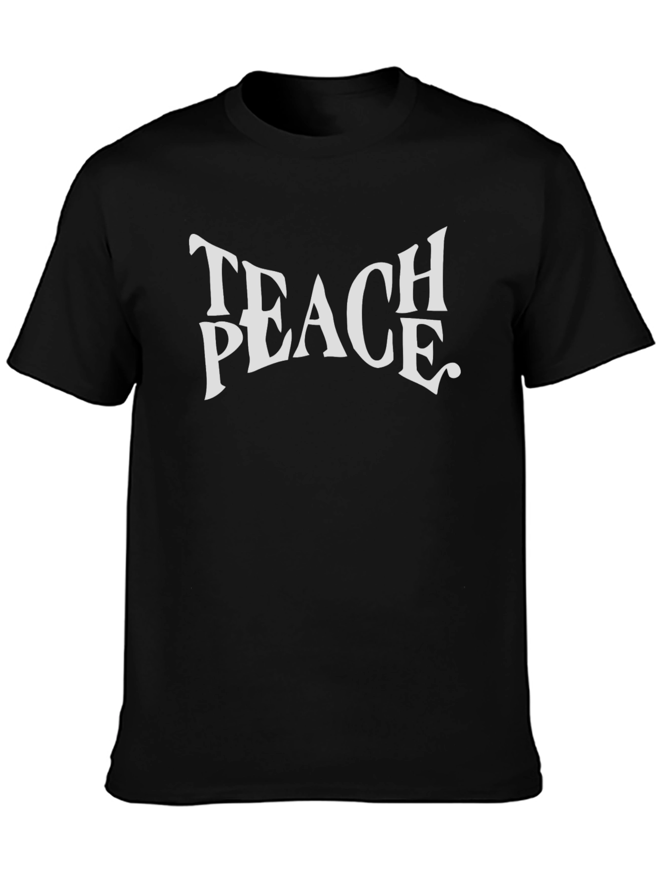 Teach Peace Graphic Tee - Black Crewneck T-Shirt