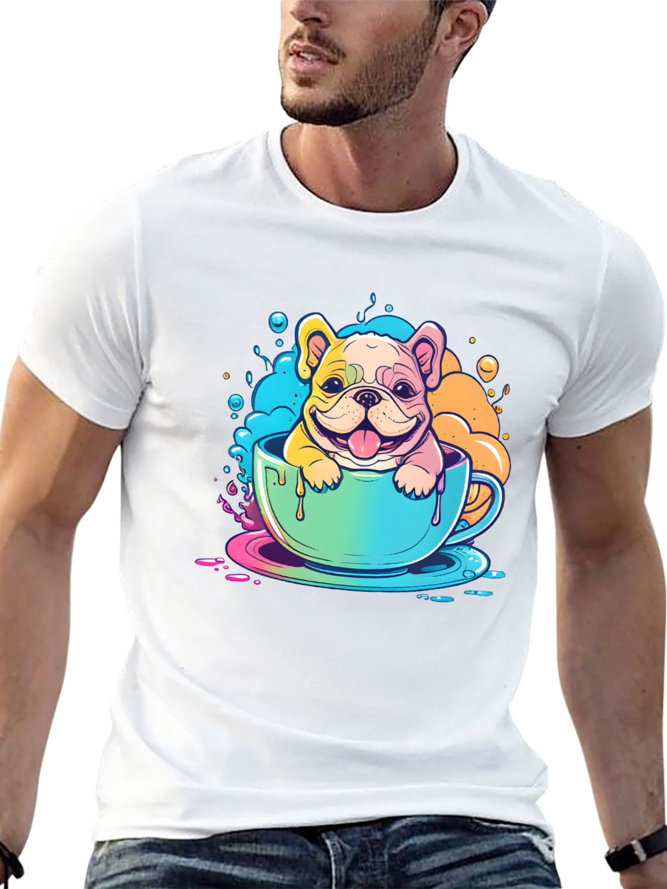 Dog in Cup T-Shirt - Cute Graphic Tee