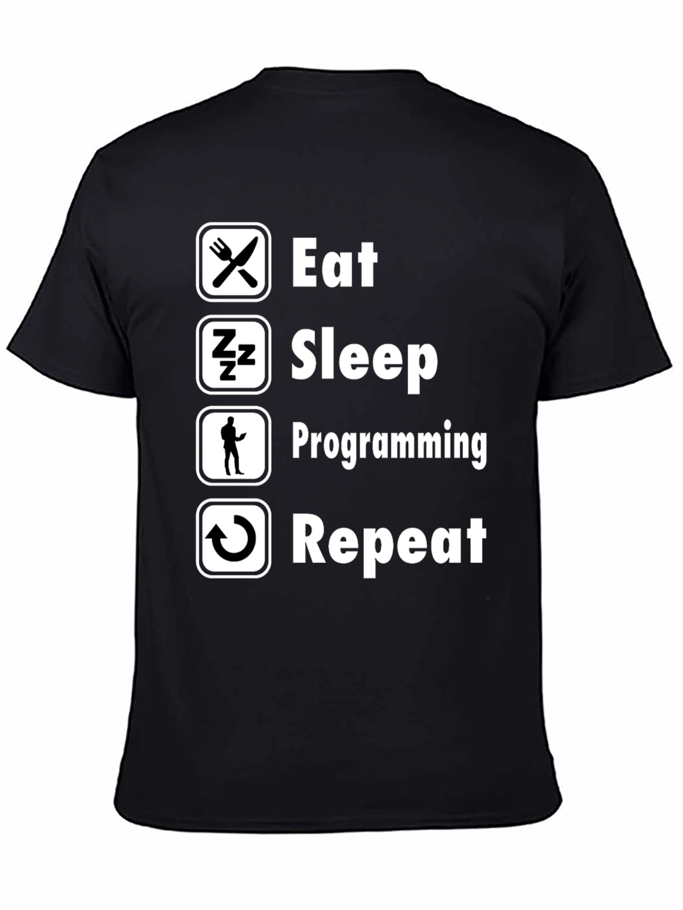 Eat Sleep Programming Repeat Black T-Shirt