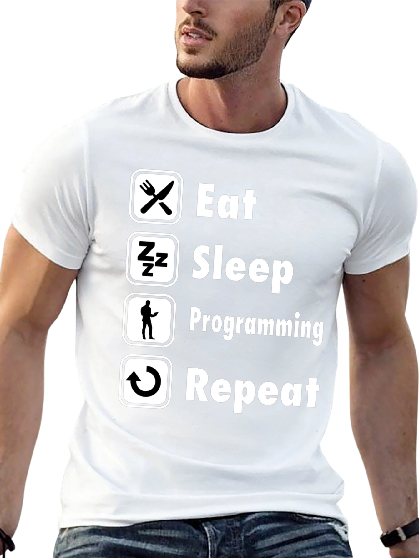 Eat Sleep Programming Repeat Black T-Shirt