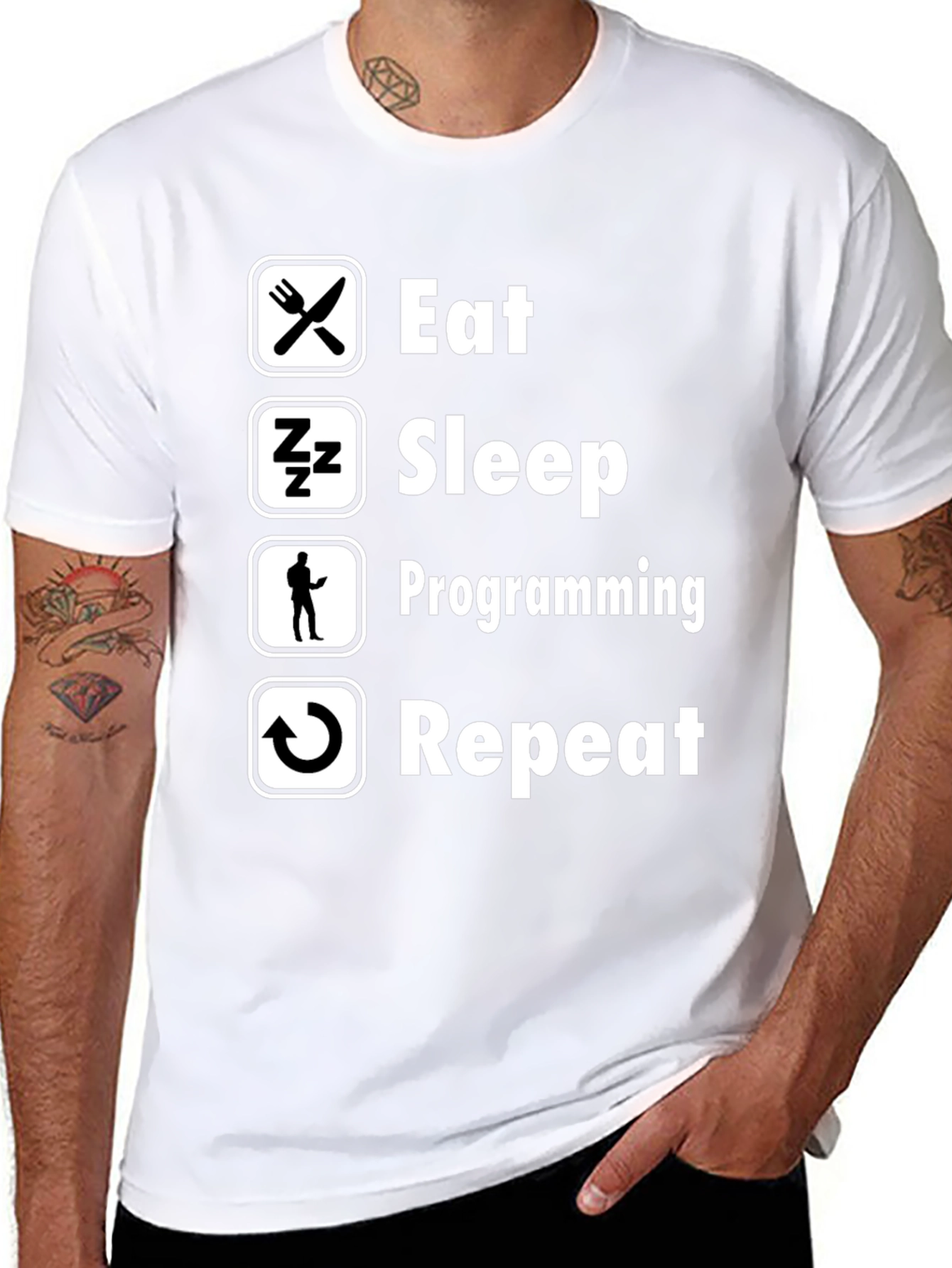 Eat Sleep Programming Repeat Black T-Shirt