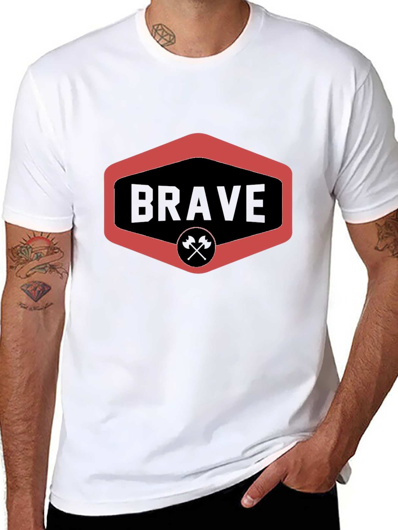 Brave Graphic Tee - Black Crew Neck