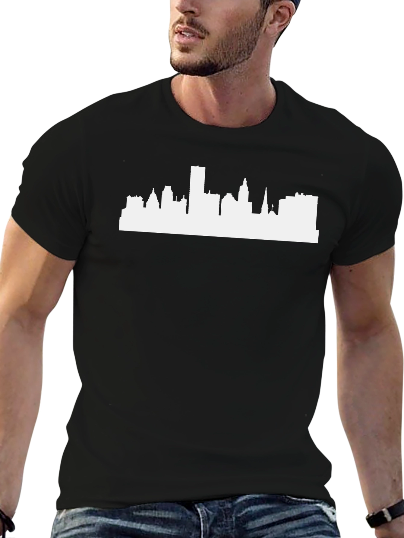 Cityscape Graphic Tee - Modern Black T-Shirt