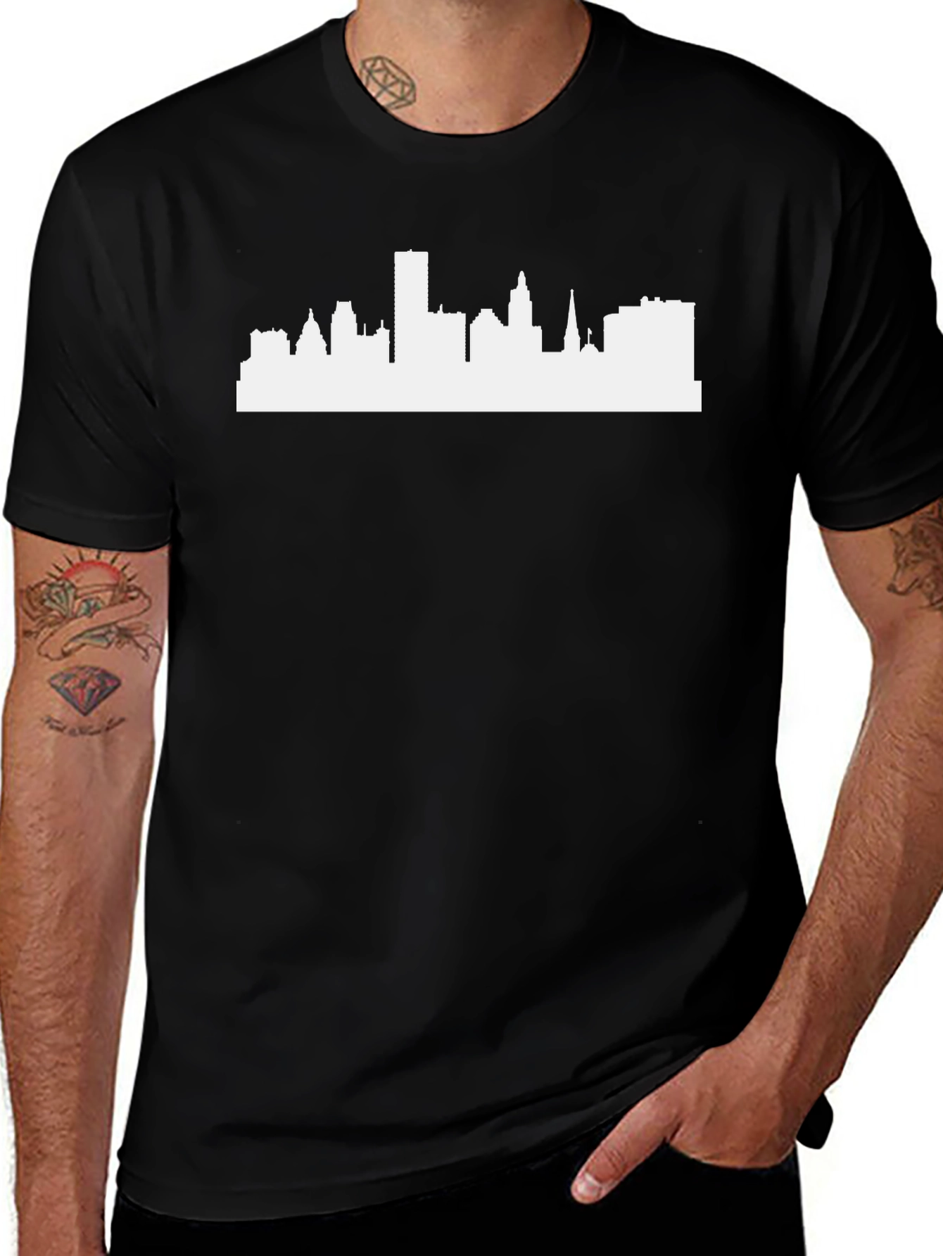 Cityscape Graphic Tee - Modern Black T-Shirt