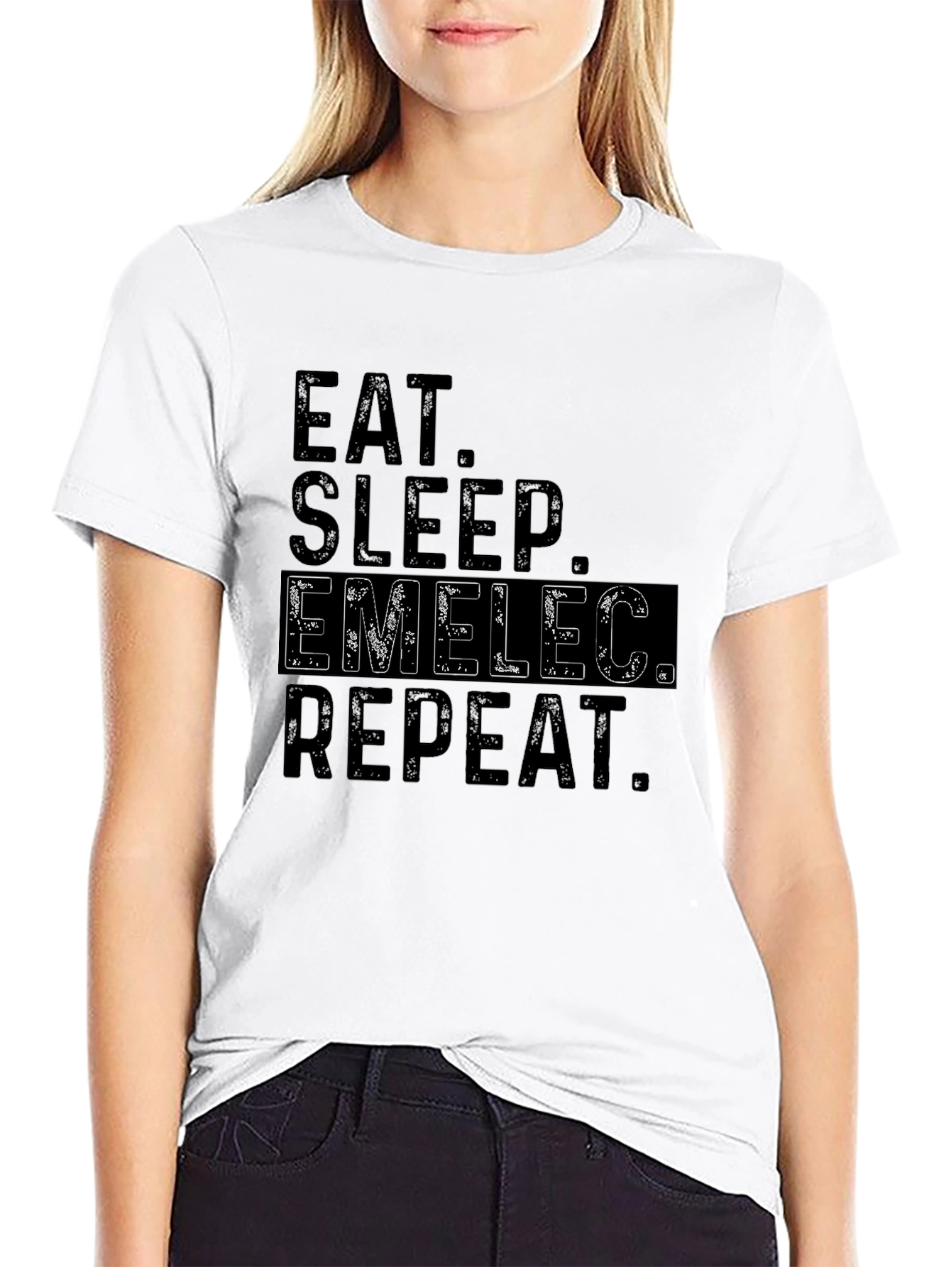 Eat Sleep Emelec Repeat Black T-Shirt