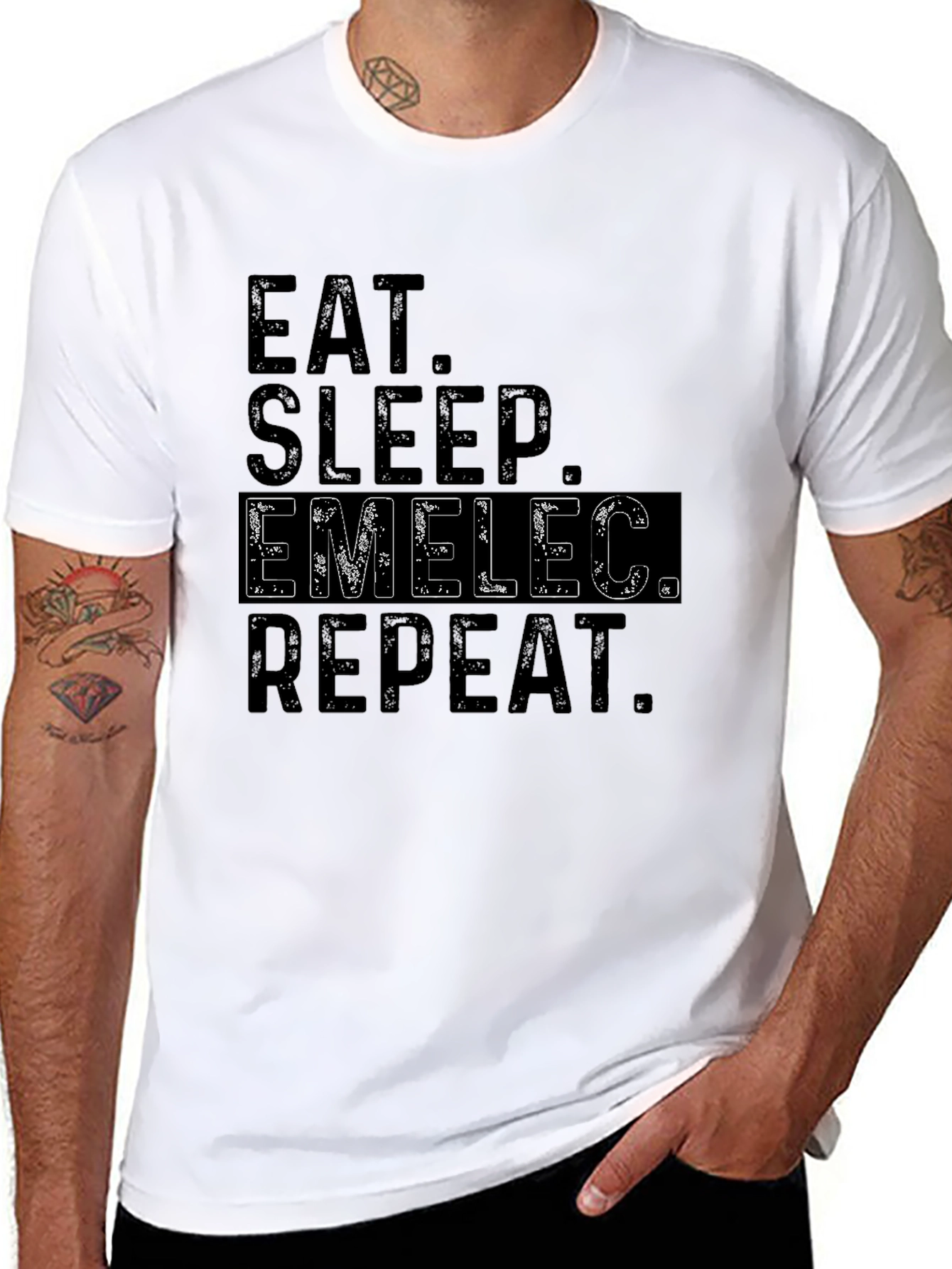 Eat Sleep Emelec Repeat Black T-Shirt