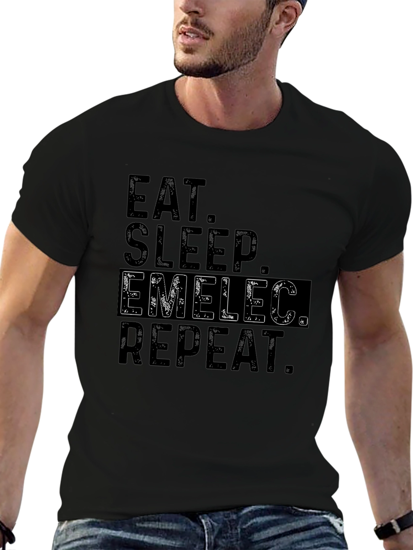 Eat Sleep Emelec Repeat Black T-Shirt