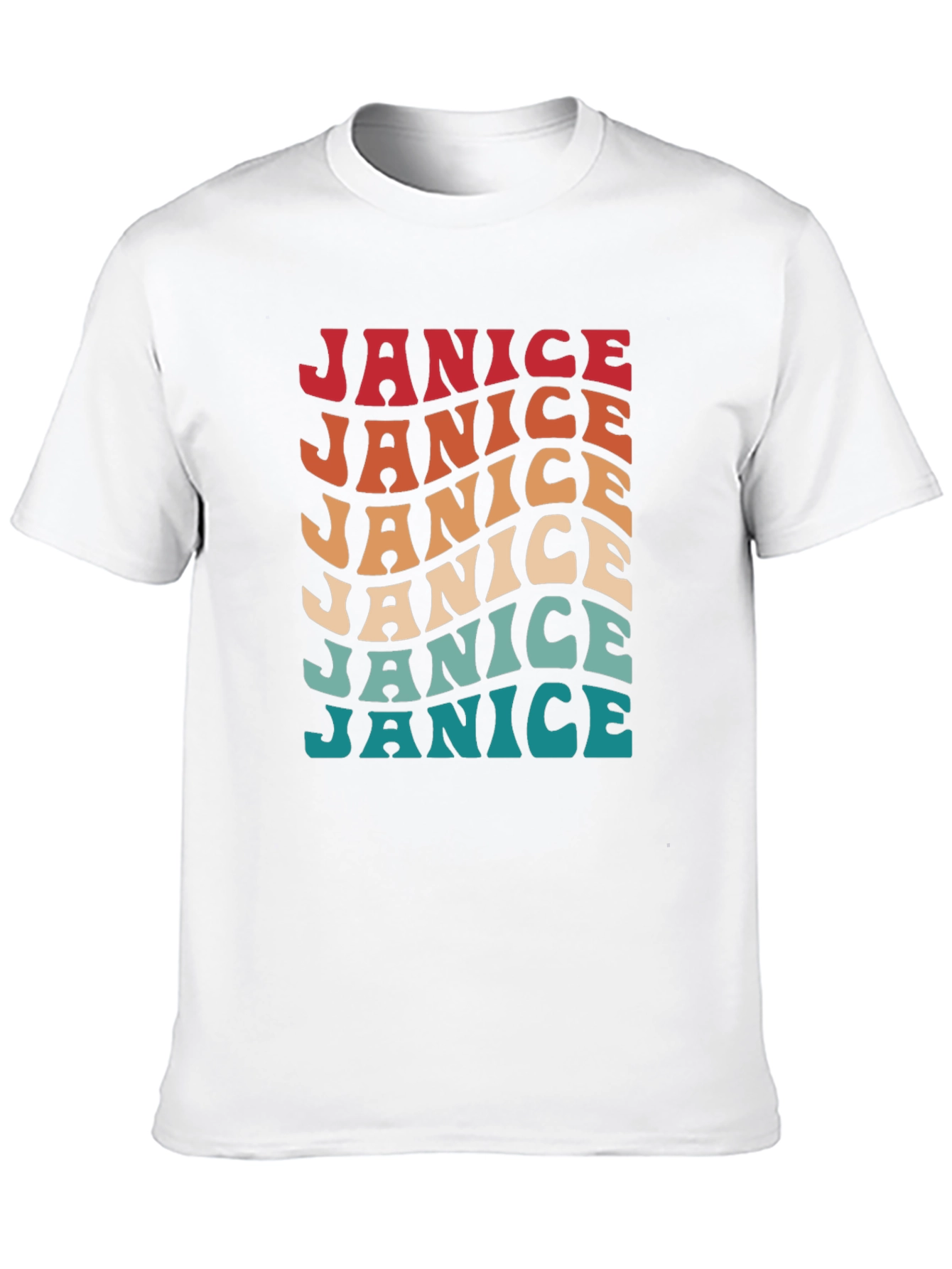 Janice Retro Wavy Text Graphic T-Shirt