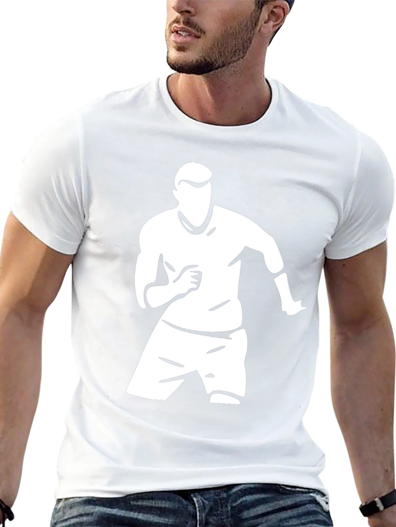 Cool Silhouette Graphic Tee - Black Cotton Blend