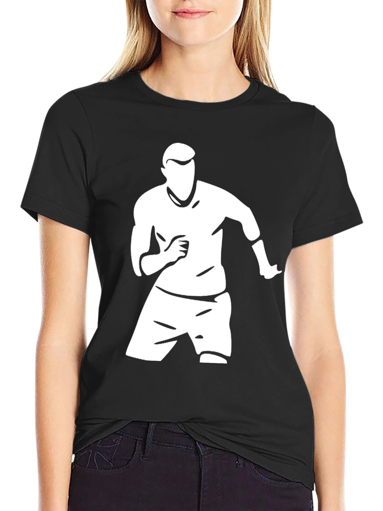 Cool Silhouette Graphic Tee - Black Cotton Blend