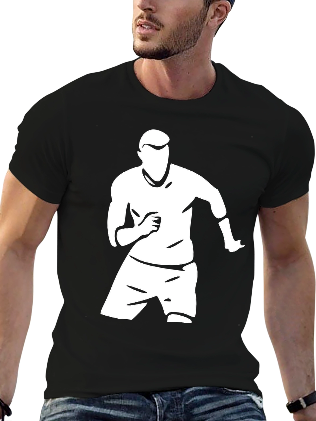 Cool Silhouette Graphic Tee - Black Cotton Blend