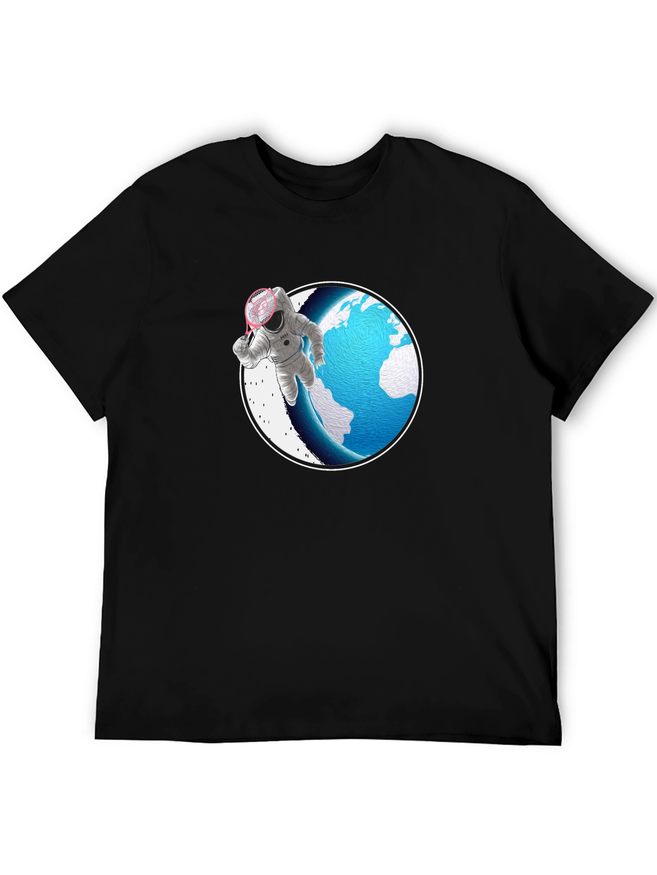 Astronaut Badminton T-Shirt - Space Sports Tee