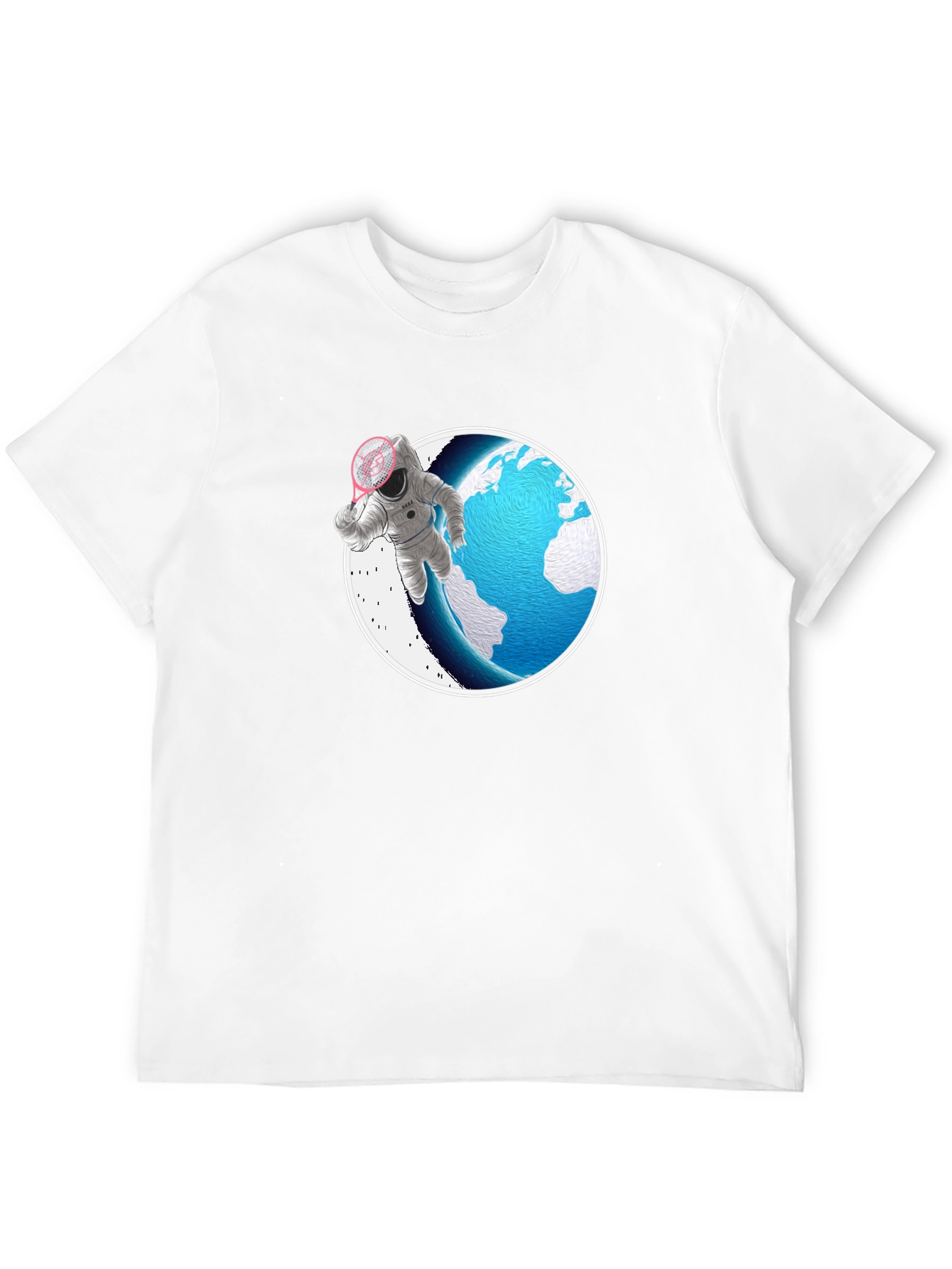 Astronaut Badminton T-Shirt - Space Sports Tee