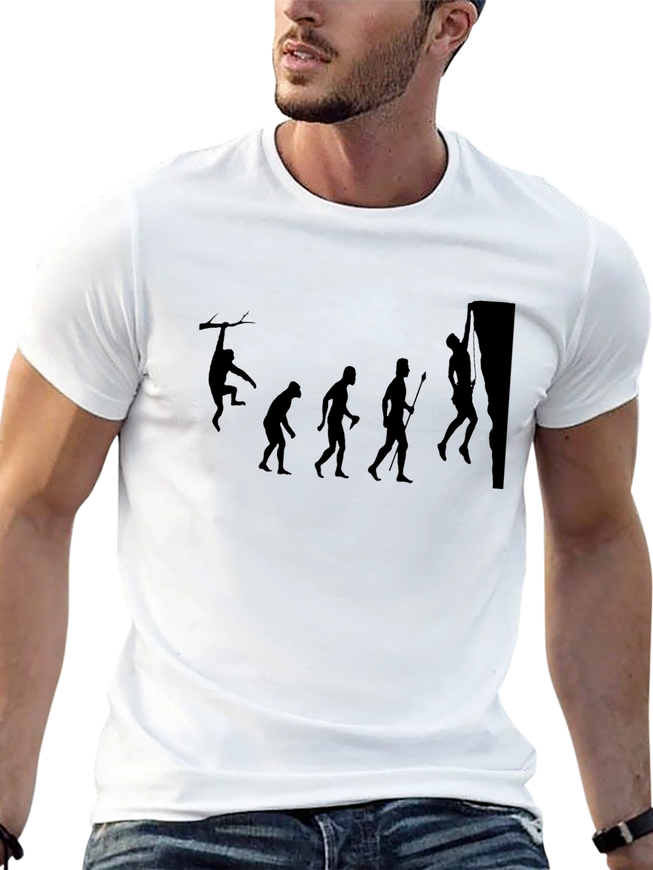 Evolution of Climbing Graphic T-Shirt - Black